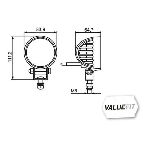 Faro da Lavoro LED 500 Lumen 12/24V – Fascio Ampio, Montaggio a staffa – HELLA R600 VALUEFIT – foto 3