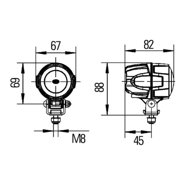 Faro da Lavoro LED – Fascio concentrato, Montaggio a staffa – HELLA – foto 3
