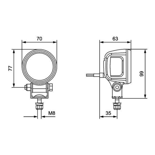 Faro da Lavoro LED – Fascio concentrato, Montaggio a staffa – HELLA – foto 3