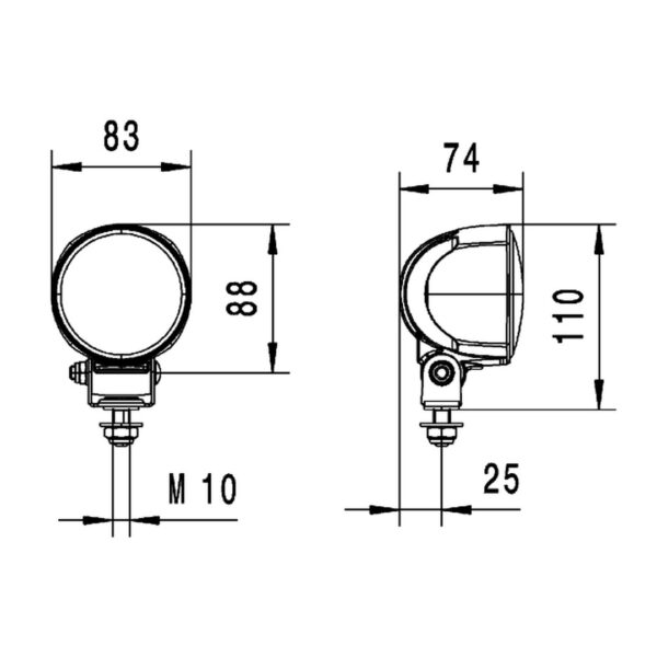 Faro da Lavoro LED 1.800 Lumen 12/24V – Fascio Ampio, Montaggio a staffa – HELLA – foto 3