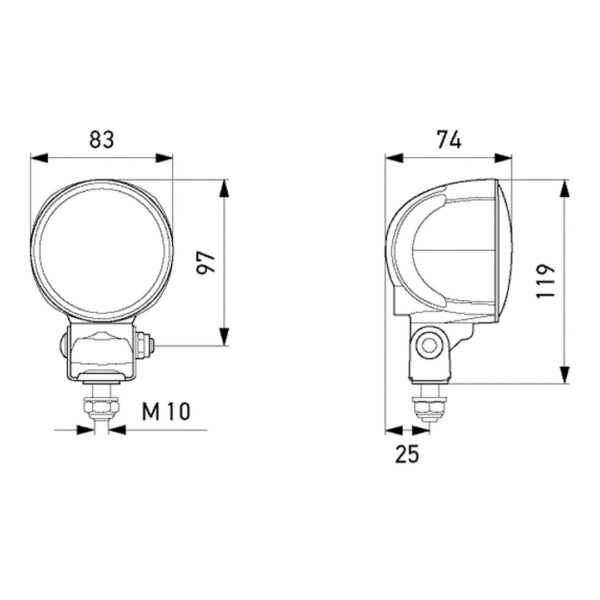 Faro da Lavoro LED 1.500 Lumen 12/24V – Fascio Lungo Raggio, Montaggio a staffa – HELLA – foto 2