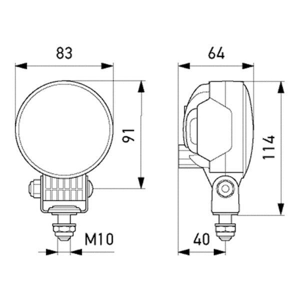 Faro da Lavoro LED 1.850 Lumen 12/24V – Fascio Lungo Raggio, Montaggio a staffa – HELLA – foto 2