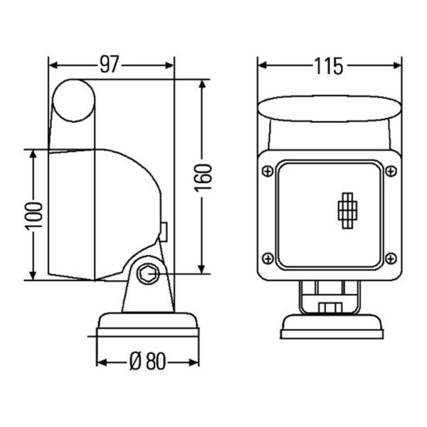Faro da Lavoro Alogeno 12V – Fascio Ampio, Montaggio magnetico – HELLA – foto 3