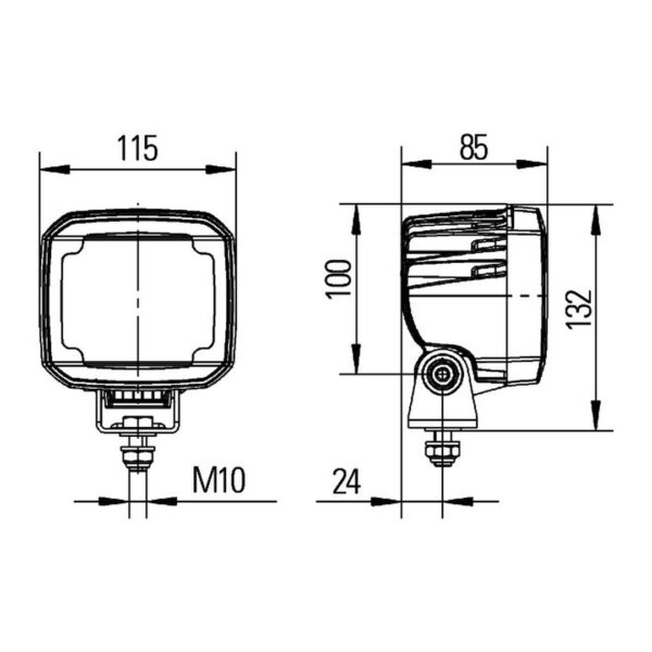 Faro da Lavoro LED 4.400 Lumen 12/24V – Fascio Lungo Raggio, Montaggio a staffa – HELLA – foto 3