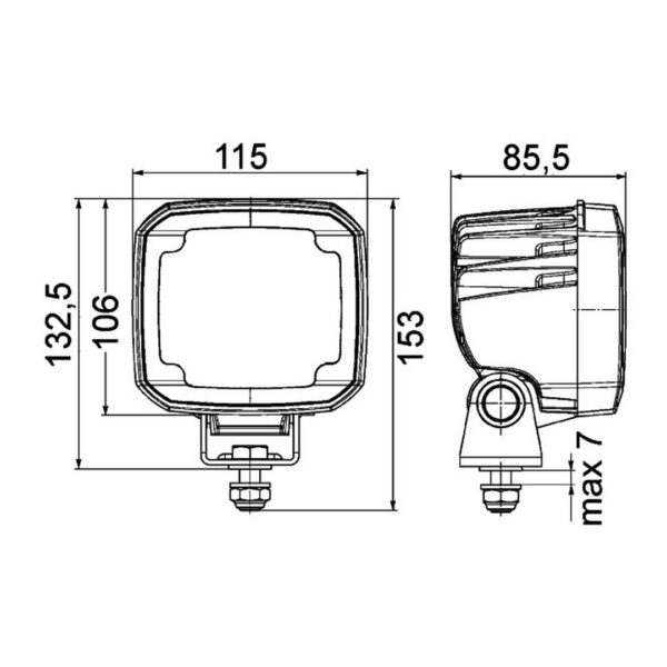 Faro da Lavoro LED 4.400 Lumen 12/24V – Montaggio a staffa – HELLA – foto 3