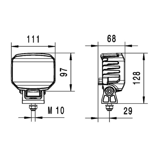 Faro da Lavoro LED 1.850 Lumen 12/24V – Fascio Lungo Raggio, Montaggio a staffa – HELLA – foto 3