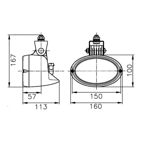 Faro da Lavoro Alogeno 12V – Fascio Ampio, Montaggio a staffa – HELLA – foto 2
