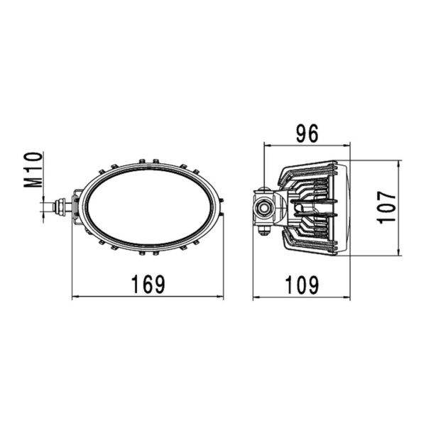 Faro da Lavoro LED 1.700 Lumen 12/24V – Fascio Ampio, Montaggio a bullone – HELLA – foto 3