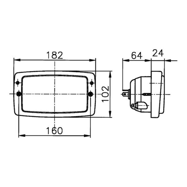 Faro da Lavoro Alogeno 1.000 Lumen 12/24V – Fascio Ampio – HELLA – foto 2