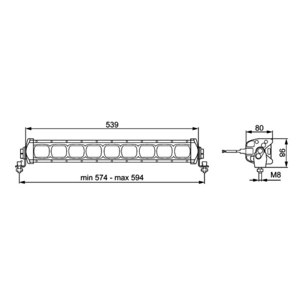 LED-Arbeitsleuchtenbalken LBX-540 3.500 Lumen 12/24V – Fernlicht – HELLA – Bild 3