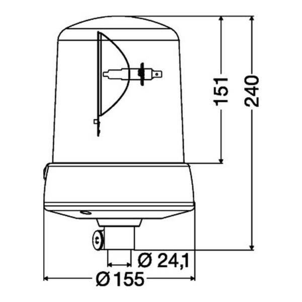 Girofaro Alogeno 12V Blu – Montaggio a palo/tubo – HELLA – foto 3
