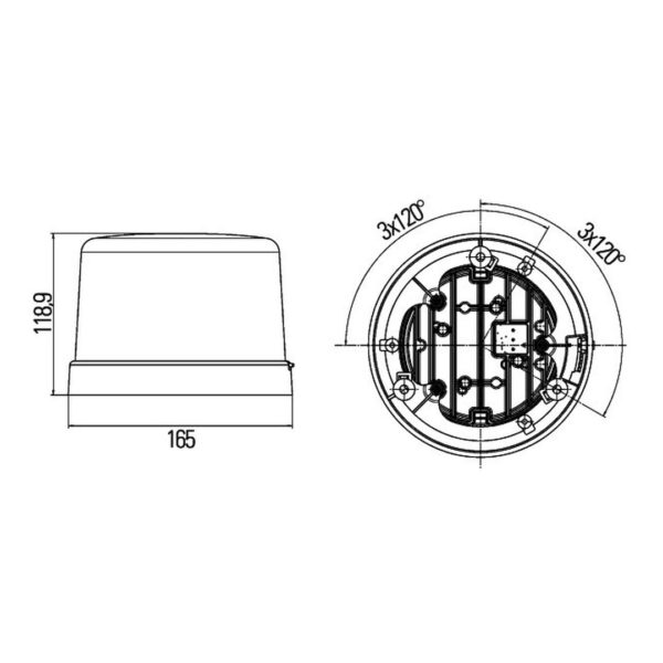Girofaro LED 12/24V Blu – Montaggio a bullone – HELLA – foto 3