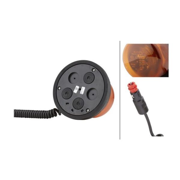 Girofaro LED 12/24V Arancione – Montaggio magnetico – HELLA – foto 2