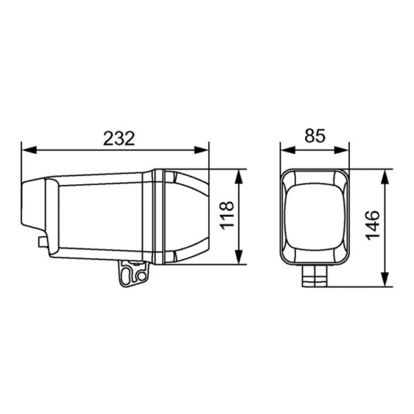 Faro da Lavoro LED 2.500 Lumen 12/24V – Fascio concentrato, Montaggio a staffa – HELLA – foto 2