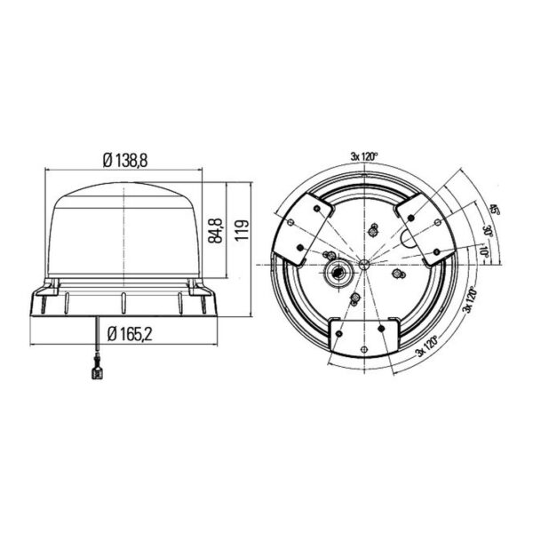 LED-Rundumleuchte 12/24V – HELLA – Bild 3