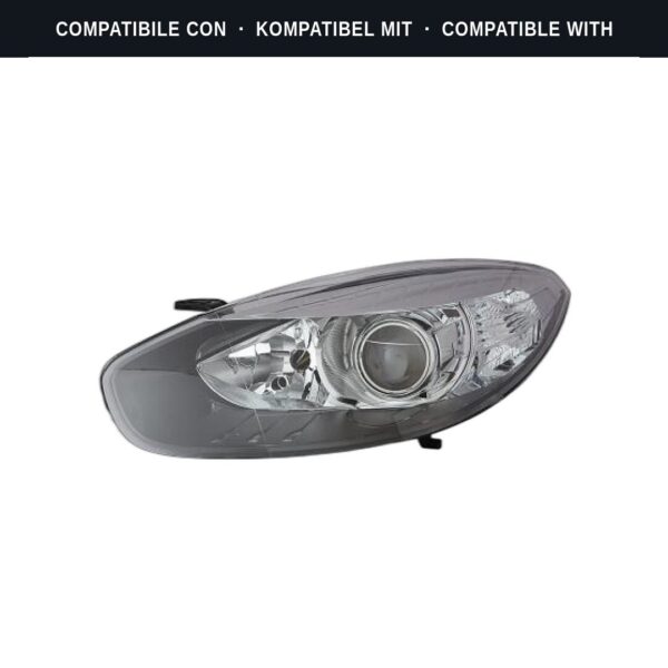 Compatibile con: Faro Anteriore Sinistro Renault Fluence 2013+ – Xenon Con Motore Elettrico Parabola Nera