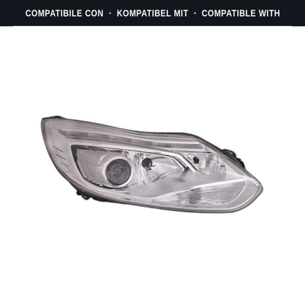 Compatibile con: Faro Anteriore Destro Ford Focus 2011-2013 – Parabola Cromata – Xenon Parabola Cromata C/Motore D3S-H7-H1-Py21W C/Luce Diurna A Led