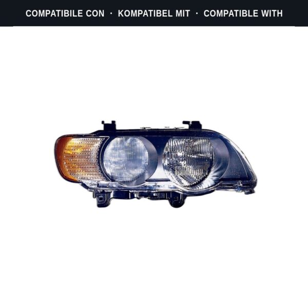 Compatibile con: Faro Anteriore Destro BMW X5 2000+ – Freccia Bianca (trasparente) – Fanalino Bianco