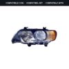 Compatibile con: Faro Anteriore Sinistro BMW X5 2000+ – Freccia Bianca (trasparente) – Fanalino Bianco