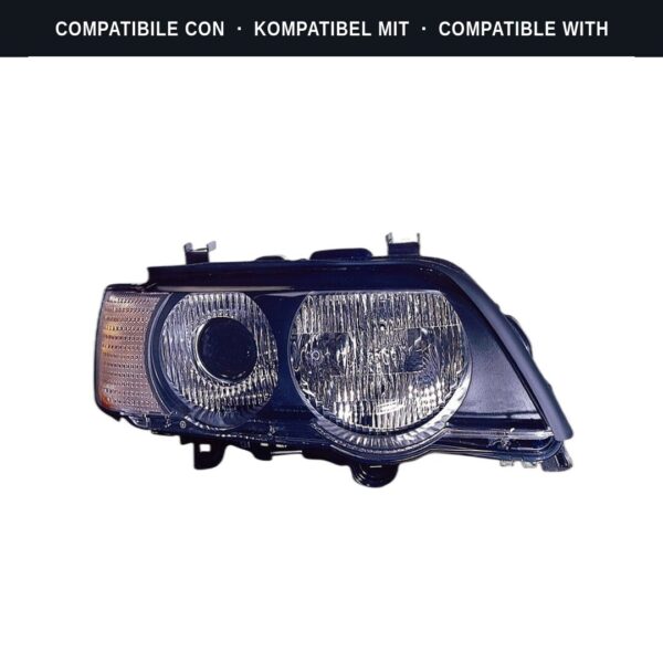 Compatibile con: Faro Anteriore Destro BMW X5 2000+ – Freccia Bianca (trasparente) – Xenon Fanalino Bianco