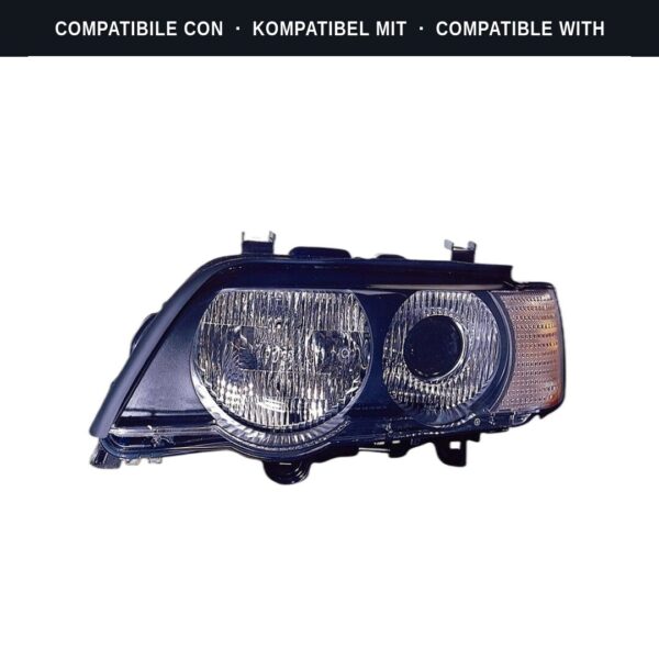 Compatibile con: Faro Anteriore Sinistro BMW X5 2000+ – Freccia Bianca (trasparente) – Xenon Fanalino Bianco