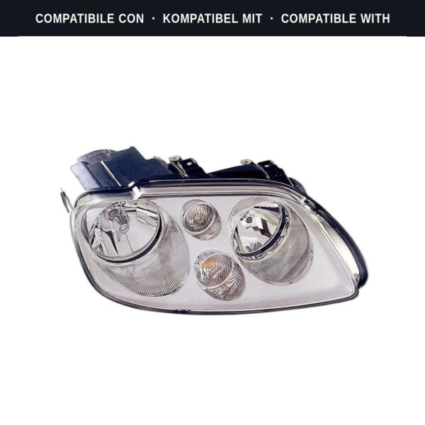 Compatibile con: Faro Anteriore Destro Volkswagen Touran 2003-2005 – Parabola Cromata – C/Motorino Modello Al