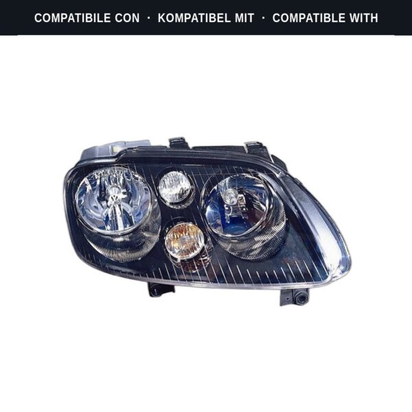 Compatibile con: Faro Anteriore Destro Volkswagen Touran 2003-2005 – Parabola Nera – C/Motorino Elettrico
