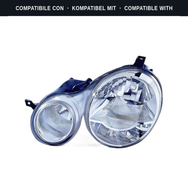 Compatibile con: Faro Anteriore Sinistro Volkswagen Polo 2001-2004 – Predisposizione Per Regolazione Elettrica