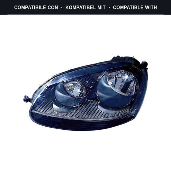 Compatibile con: Faro Anteriore Sinistro Volkswagen Golf V 2003+ – Parabola Nera