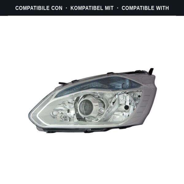 Compatibile con: Faro Anteriore Sinistro Ford Transit Custom – Tourneo Custom 2012-2017 – Parabola Cromata
