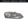 Passend für: Faro Vorne Destro Volkswagen Polo 2014-2016 – Comfort/Highline Modell Hella Con Motore Elettrico Cornice Nera