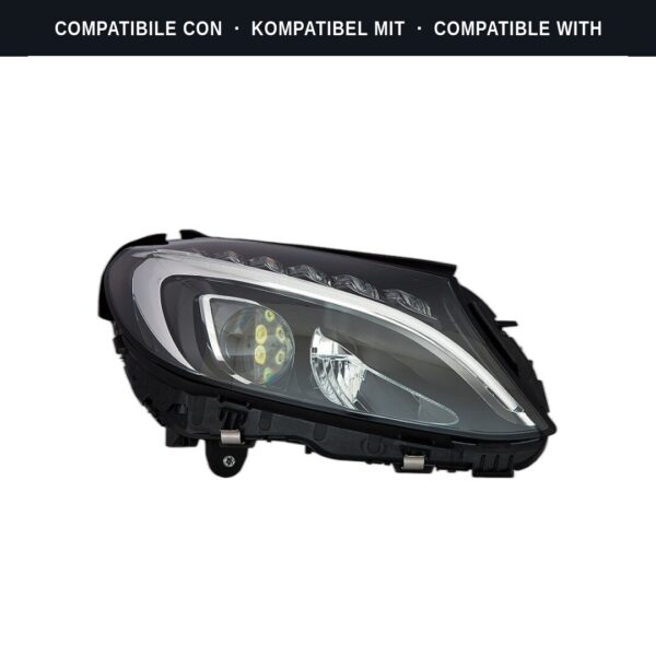 Compatibile con: Faro Anteriore Destro Mercedes Classe C W205 2014-2017 – Full Led C/Motore Elettrico