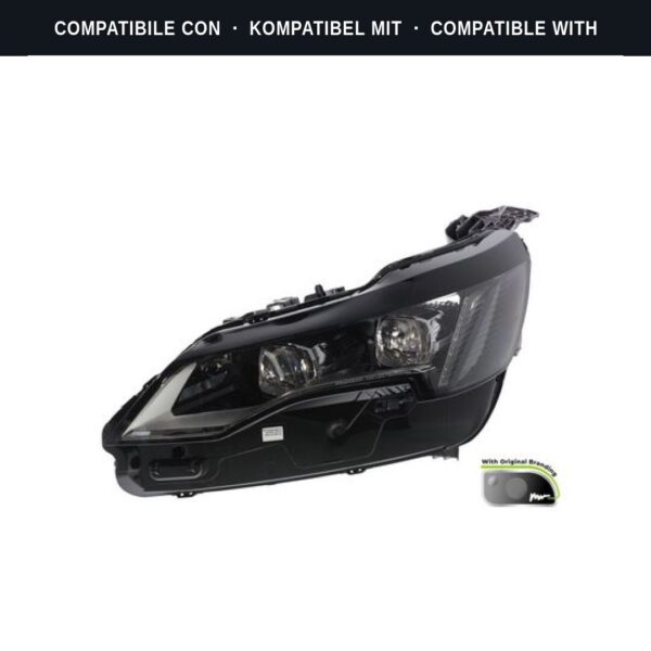 Compatibile con: Faro Anteriore Sinistro Peugeot 3008 II SUV 2018+ LED (Rif. 451108) Originale Valeo