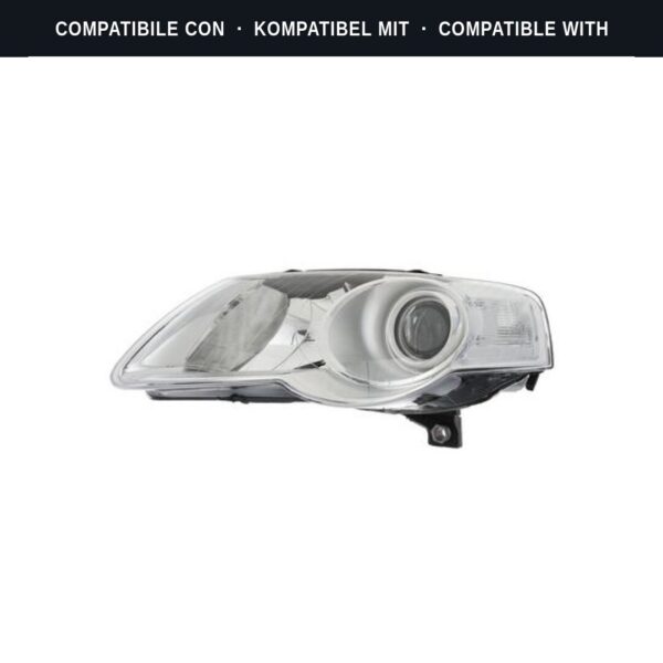 Passend für: Faro Vorne Destro Volkswagen PASSAT B6 2009+ Alogeno (Rif. 088978) Originale Valeo