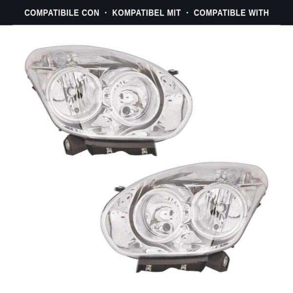 Compatibile con: Coppia Fari Anteriori Destro + Sinistro FIAT Doblo’ 2010-2014