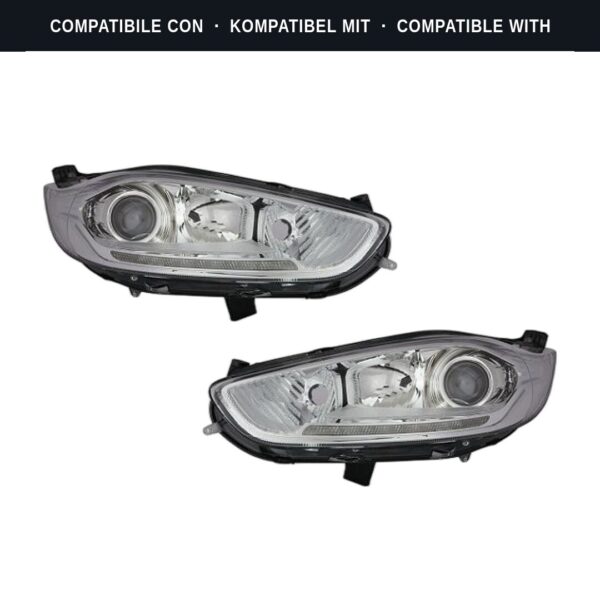 Compatibile con: Coppia Fari Anteriori Destro + Sinistro Ford Fiesta 2013-2016 – Parabola Cromata