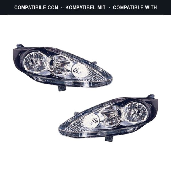 Compatibile con: Coppia Fari Anteriori Destro + Sinistro Ford Fiesta 2008-2012 – Parabola Nera