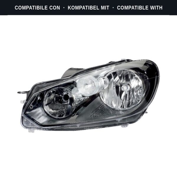 Compatibile con: Faro Anteriore Sinistro Volkswagen Golf VI 2009+ – H7-H15 Originale HELLA