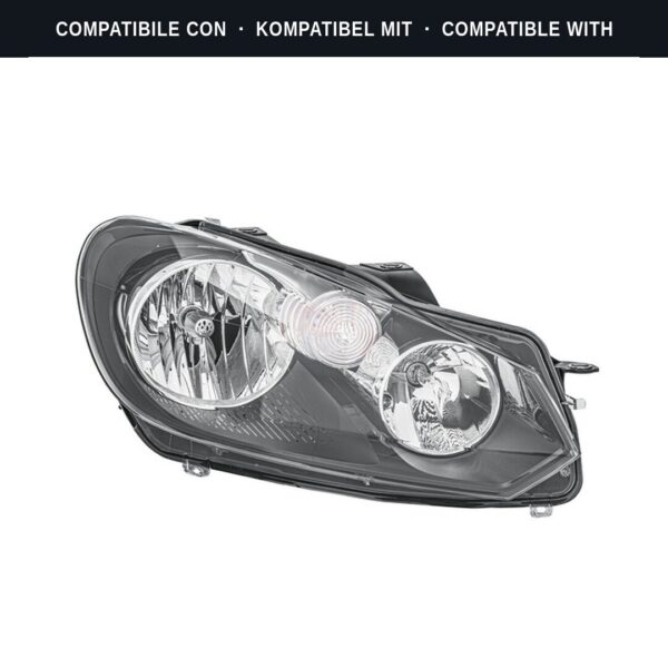 Compatibile con: Faro Anteriore Destro Volkswagen Golf VI 2009+ – H7-H15 Originale HELLA