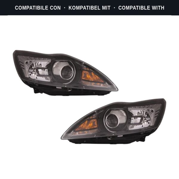 Compatibile con: Coppia Fari Anteriori Destro + Sinistro Ford Focus 2007-2010 – Parabola Nera – Xenon Parabola Nera C/Motor Elettrico