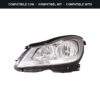 Compatibile con: Faro Anteriore Sinistro Mercedes Classe C W204 Berlina – Coupe’ 2011+ – Parabola Cromata
