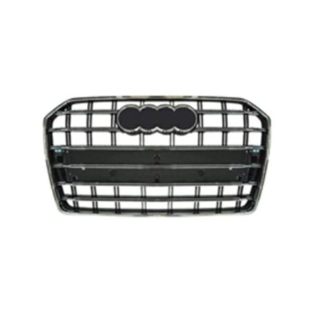 Griglia Audi A6 e RS6 dal 2014 Cromata Silver e Nera Lucida con Fori Sensori di Parcheggio