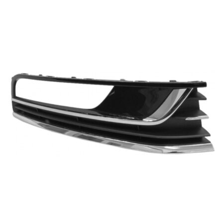 Griglia Paraurti Anteriore Destra Volkswagen Passat dal 2010 Lucida con Foro Fendinebbia e 2 Profili Cromati Neri, originale