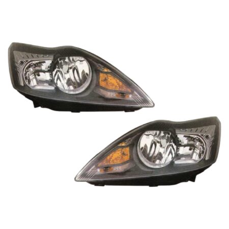 Coppia Fari Anteriori Destro + Sinistro Ford Focus 2007-2010 - Parabola Nera – Parabola Nera Con Motore Elettrico