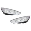 Coppia Fari Anteriori Destro + Sinistro Ford Focus 2014-2017 – Parabola Cromata – (H7-H15) Parabola Cromata C/Motore