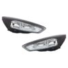 Coppia Fari Anteriori Destro + Sinistro Ford Focus 2014-2017 – Parabola Nera – (H7-H15) C/Luce Diurna Parabola Nera