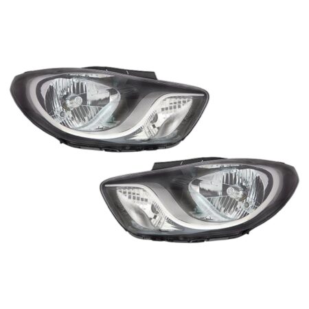 Coppia Fari Anteriori Destro + Sinistro Hyundai I-10 2011-2013 - Parabola Nera