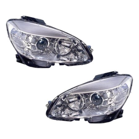 Coppia Fari Anteriori Destro + Sinistro Mercedes Classe C W204 2006+ – Con Motore Elettrico, originale A2048200261