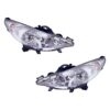 Coppia Fari Anteriori Destro + Sinistro Peugeot 207 – Con Fendinebbia Parabola Cromata, originale 6206-96, 620696