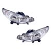 Coppia Fari Anteriori Destro + Sinistro Peugeot 207 – Senza Fendinebbia Parabola Cromata, originale 6206-95, 620695